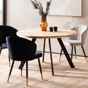 WOHNLING tavolo da pranzo 120x120x76 cm tavolo da pranzo in legno massiccio di mango tavolo da cucina moderno massiccio con gambe in metallo tavolo da pranzo in legno rotondo