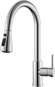 Miscelatore da cucina estraibile, con tubo da 40 cm, beccuccio girevole, in acciaio inossidabile, per lavelli