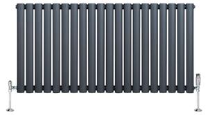 Radiatore di design - 600x1200 mm - Forma ovale - Grigio antracite opaco