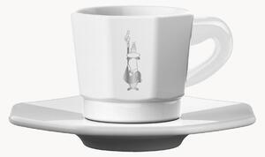 Set di 4 tazzine da caffè in porcellana con piattino Octagonal
