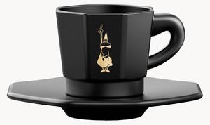 Set di 4 tazzine da caffè in porcellana con piattino Octagonal