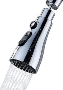 Rubinetto da cucina con doccetta girevole a 360°, 2 tipi di getto, cromato, per lavello