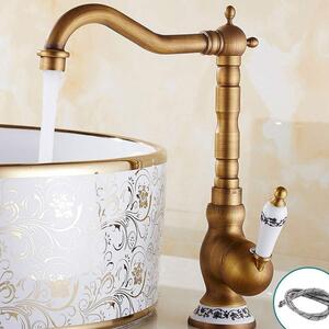 Miscelatore da cucina, 320 mm, in ottone, stile antico, per cucina
