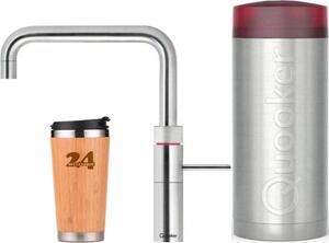 "QUOOKER FUSION Square COMBI+ B cromo & miscelatore 100°C (22+FSCHR)" (2 pezzi) miscelatore per lavello con funzione di acqua bollente a 100°C *Inclusa la tazza termica