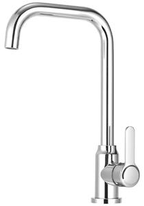 Rubinetto da cucina, in acciaio inossidabile, girevole a 360 gradi, a forma di "L", per cucina