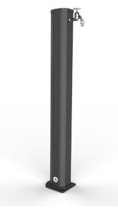 Fontana da Giardino In Alluminio JOLLY A 695, con Rubinetto Porta gomma , Dimensioni 16,5x15xh 115 cm - peso 7 kg, Garantita Colore Antracite