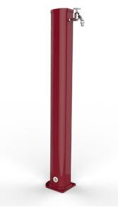Fontana da Giardino In Alluminio JOLLY A 695, con Rubinetto Porta gomma , Dimensioni 16,5x15xh 115 cm - peso 7 kg, Garantita Colore Rosso