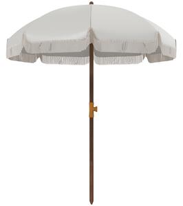 Outsunny Ombrellone da Spiaggia Salvaspazio con Protezione UV40+ e Borsa di Trasporto, Crema