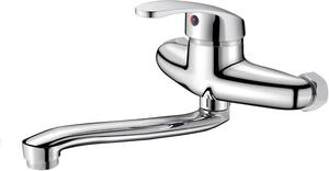 Miscelatore da cucina a parete, 25 cm, girevole a 360 gradi, cromato, per cucina
