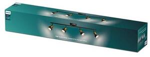 Philips 8720169299931 Faretto da incasso a soffitto/spot 4xGU10 nero, ottone, ClickFix
