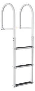 Scaletta 3 gradini estraibili per barche/laghi/piscine - portata 227 kg - scaletta per barche a pontone - lega di alluminio - gradini larghi 8 cm - tappetino in gomma antiscivolo