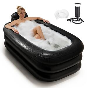 Vasca da bagno gonfiabile, portatile, completa di pompa ad aria, per adulti, per una persona, ideale per il relax