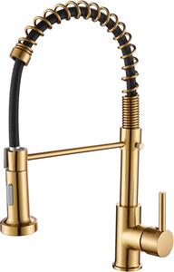 Miscelatore da cucina monocomando con doccetta estraibile, in ottone, girevole a 360°, con 2 getti, ideale per la cucina