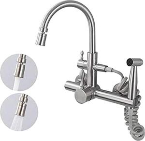 Miscelatore da cucina da montare a parete, girevole a 360°, con portata da 135 a 170 mm, ideale per la cucina