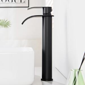 Rubinetto nero, in acciaio inossidabile, 245 mm, miscelatore monocomando, per il bagno