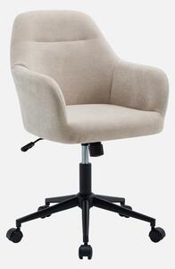 Sedia da ufficio con ruote regolabile in metallo e tessuto, Beige