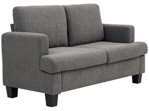 HOMCOM Divano 2 posti in ciniglia con cuscini sfoderabili, 133x70x80 cm, Grigio scuro | Aosom Italy