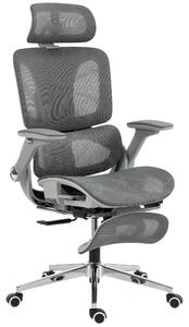 HOMCOM Sedia ufficio ergonomica con braccioli 4D e poggiatesta regolabile, Grigio | Aosom Italy