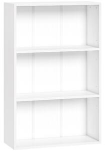 HOMCOM Libreria con 3 scomparti e ripiano regolabile, 60x24x93 cm, Bianco | Aosom Italy