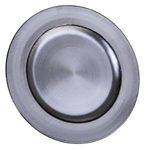 Set 12 Sotto Piatti Decorativi Ø28 cm Silver/Nero