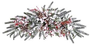 Sopra Porta con Bacche innevate Larghezza 66 cm Rosso