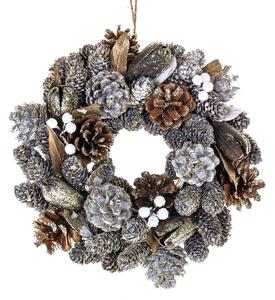 Set 2 Corone Natalizie con Dryfruits Ø24 cm Champagne