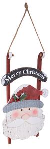 Slittino con Faccia di Babbo Natale H45 cm in Legno