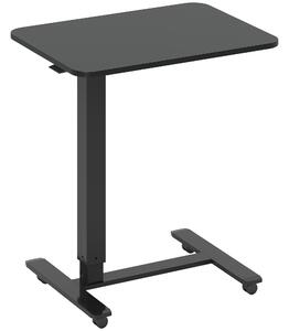 HOMCOM Scrivania con Altezza Regolabile, con 4 Ruote, a Forma di C, 65 cm x 48 cm x 70-110 cm, Nero | Aosom Italy