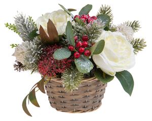 Set 2 Centrotavola con Peonie Ø25 cm Bianco