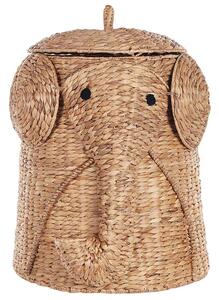 Cesto a forma di elefantino in giacinto d'acqua colore naturale cameretta bambini cesto portaoggetti portabiancheria Beliani