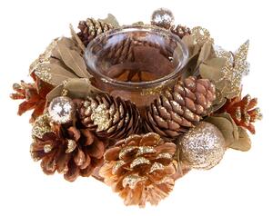 Set 4 con Tavola Natale con Stelle e Pigne Ø15 cm