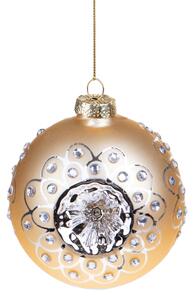 Set 8 Palline Decorative per Albero di Natale Double Hole 10 cm Oro/Silver