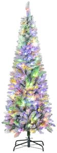 Albero di Natale Innevato 180 cm 479 Rami con 180 Luci LED Colorate Verde e Bianco