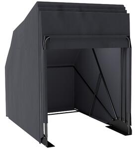 Outsunny Riparo per moto esterno in tessuto Oxford, con 2 finestre, 345 x 135 x 191 cm, Nero | Aosom Italy