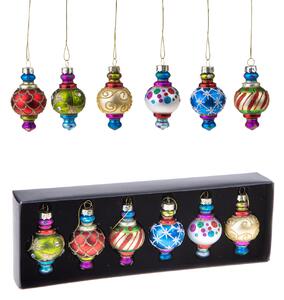 Set di 6 Ornamenti in confezione da Appendere 7 cm Multicolor