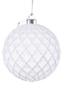 Set 4 Palline Decorative per Albero di Natale Rete Ø10 cm Bianco