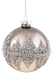 Set 4 Palline Decorative per Albero di Natale diamond Ø10 cm Silver