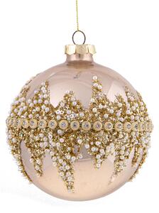 Set 4 Palline Decorative per Albero di Natale diamond Ø10 cm Champagne