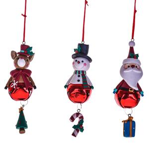 Set 6 Decori Babbo Natale, Pupazzo di Neve e Renna H13 cm