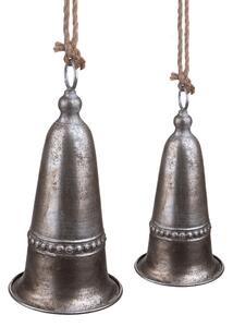 Set di 2 Campane con Fregio 32 cm Silver