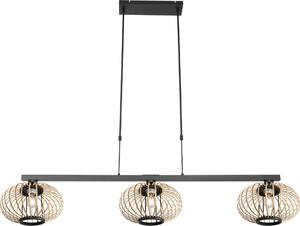 Steinhauer - lampada a sospensione - Stang - naturale nero - bambù metallo - grande lampada da tavolo da pranzo - E27 - 4472ZW
