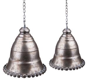 Set di 2 Campane con Greca 22 cm Silver