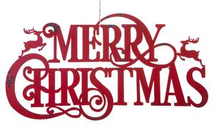 Set 2 Decoro Merry Christmas Lunghezza 58 cm Rosso