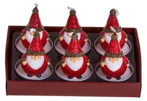 Tealight Babbo Natale 12 Pz H6 cm Rosso