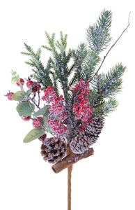Set 6 Pick Natale con Cannella H41 cm Rosso/Verde