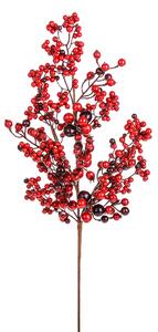 Set 6 Rami Tralcio Bacche e Ilex H76 cm Rosso
