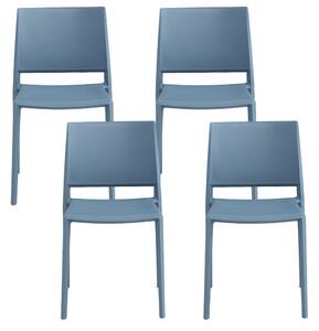 Set 4 Sedie Impilabili 82x45x53 cm in Polipropilene e Fibra di Vetro Megan Avio