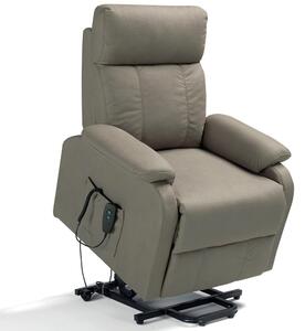 Poltrona Alzapersona Elettrica 1 Motore 80x90x97 cm in Tessuto Toronto Grigio Elephant