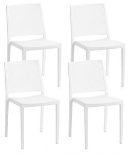 Set 4 Sedie Impilabili 81x46x56 cm in Polipropilene e Fibra di Vetro Porto Bianco
