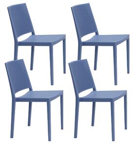 Set 4 Sedie Impilabili 81x46x56 cm in Polipropilene e Fibra di Vetro Porto Carta di Zucchero